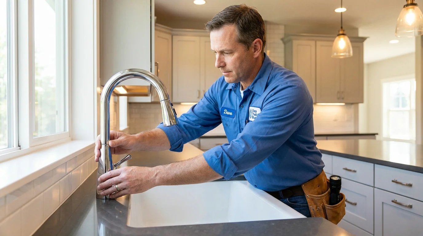 Kitchen faucet installation by Johns Plumbing LLC in Towanda